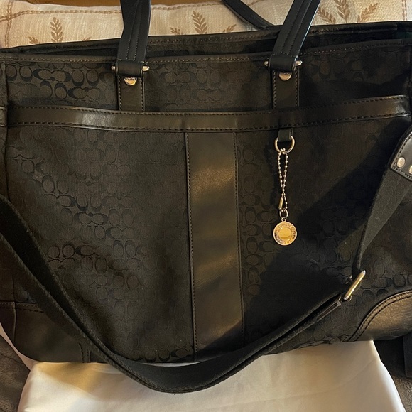Coach Handbags - Coach Vintage Black Coach Diaper Bag or Large Work Bag Gorgeous Condition
